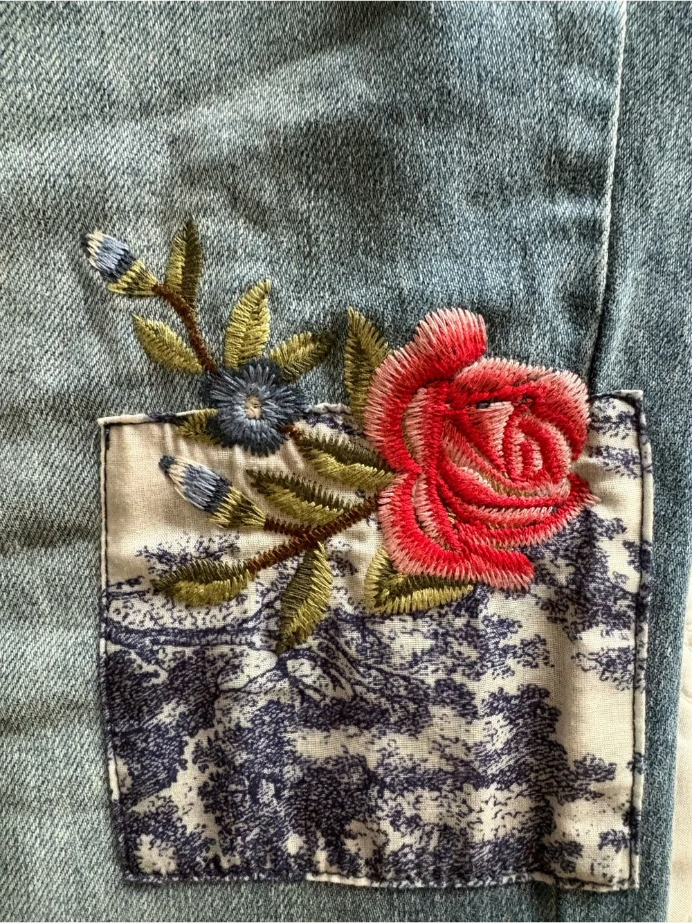 Sundance Elise Patchwork Floral Denim Cropped Jeans